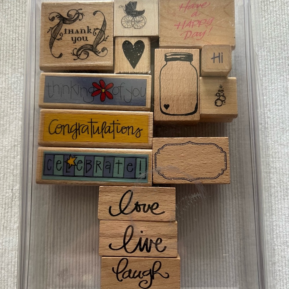 Miscellaneous Collection of 14 Rubber Stamps